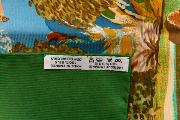 Hermes Silk Scarf Carre 90 "Nuba Mountain" Green Silk Scarf - Image 8