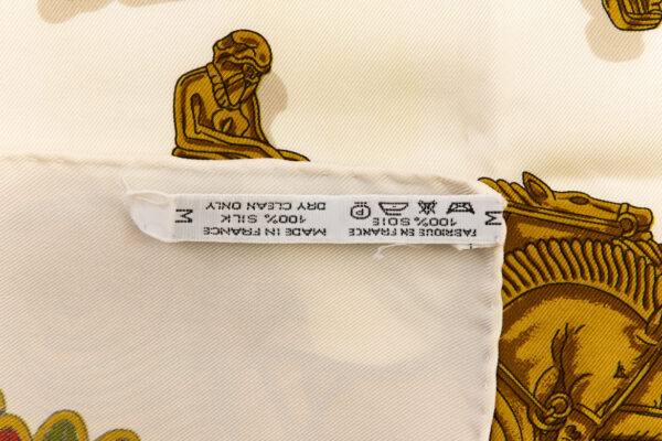 Hermes Silk Scarf Carre 90 "LES PARURES DU VENT" White Silk Scarf - Image 8