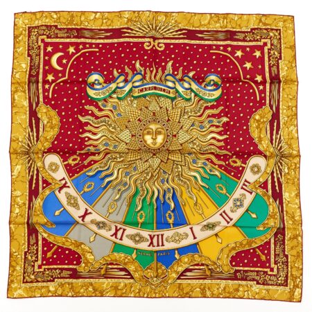 Hermes Silk Scarf Carre 90 "CARPE DIEM" Yellow Silk Scarf