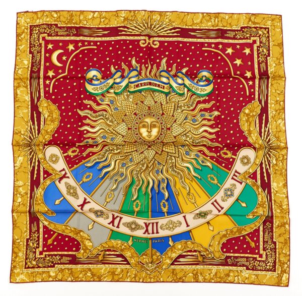 Hermes Silk Scarf Carre 90 "CARPE DIEM" Yellow Silk Scarf