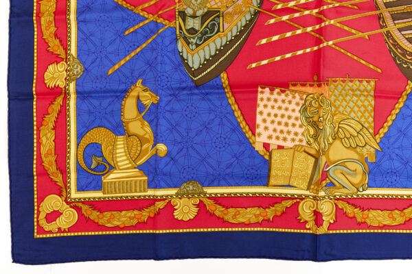 Hermes Carre 90 Scarf "Les Bissone de Venise" Blue Silk Scarf - Image 5