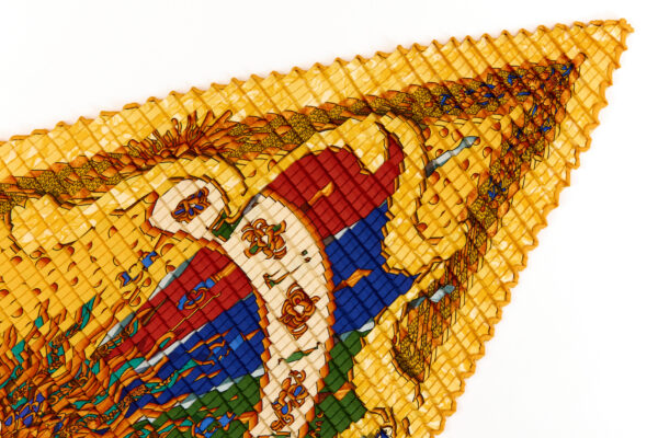 Hermes Silk Scarf Carre 90 "CARPE DIEM" Yellow Silk Scarf - Image 3