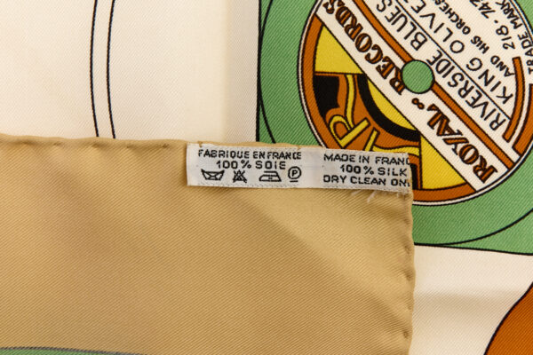 Hermes Silk Scarf Carre 90 "The Original New Orleans Creole Jazz 1923" Beige Silk Scarf - Image 8