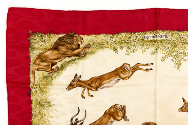 Hermes Silk Scarf Carre 90 "kenya" Red Silk Scarf - Image 2