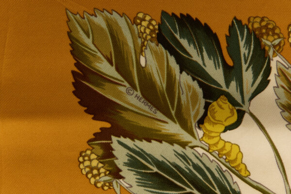 Hermes Silk Scarf Carre 90 "Les merises" Orange Silk Scarf - Image 7