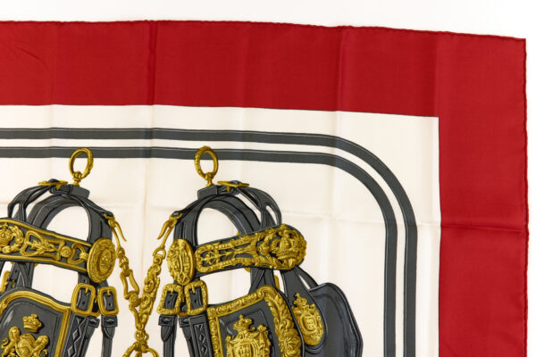 Hermes Silk Scarf Carre 90 "BRIDES de GALA" Red Silk Scarf - Image 3