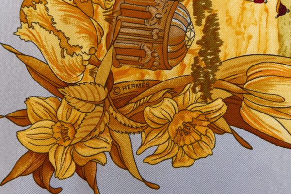 Hermes Silk Scarf Carre 90 "AU PAYS DE COCAGNE" Blue Silk Scarf - Image 7