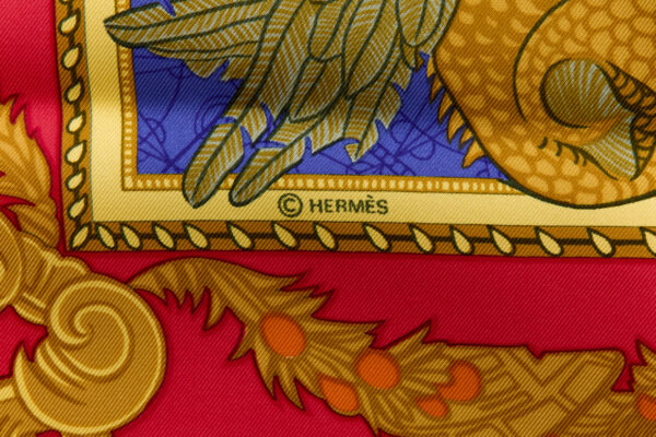 Hermes Silk Scarf Carre 90 "Les Bissone de Venise" Blue Silk Scarf - Image 7