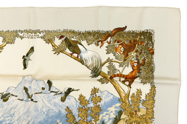 Hermes Silk Scarf Carre 90 "SICHUAN" Green Silk Scarf - Image 3