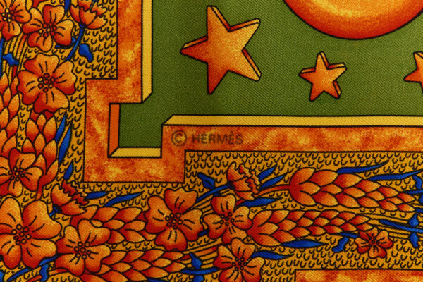 Hermes Silk Scarf Carre 90 "CARPE DIEM" Yellow Silk Scarf - Image 7