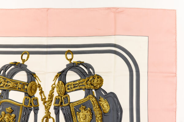 Hermes Silk Scarf Carre 90 "BRIDES de GALA" Pink Silk Scarf - Image 3