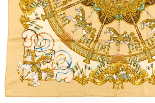 Hermes Silk Scarf Carre 90 "LUNA PARK" Beige Silk Scarf - Image 5