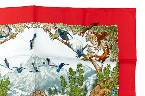 Hermes Silk Scarf Carre 90 "SICHUAN" Red Silk Scarf - Image 3