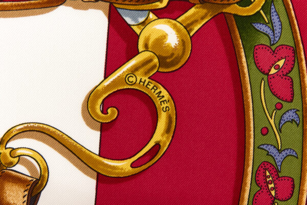 Hermes Silk Scarf Carre 90 "Festival" Red Silk Scarf - Image 7