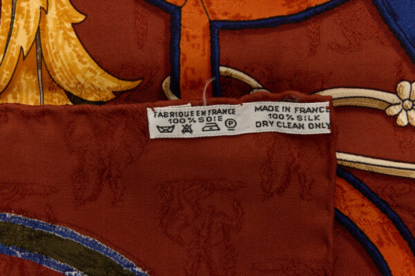 Hermes Silk Scarf Carre 90 "L'INSTRUCTION DU ROY" Brown Silk Scarf - Image 8