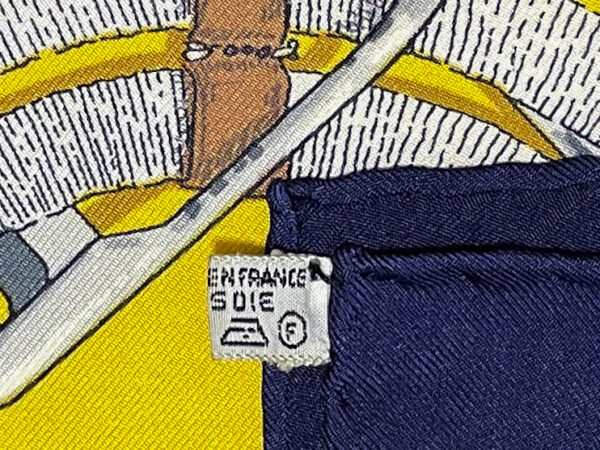 Mint! Hermes Scarf 90 "Mors a Jouets" Navy 100% Silk Scarf 35" - Image 8