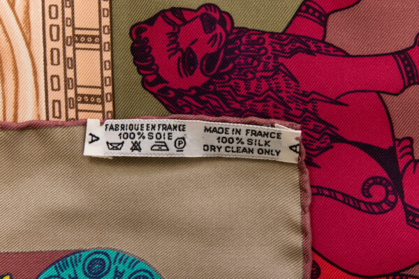 Hermes Silk Scarf Carre 45 "TORANA" Brown Silk Scarf - Image 8