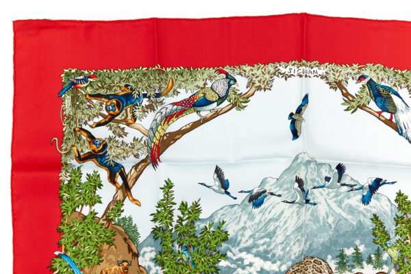 Hermes Silk Scarf Carre 90 "SICHUAN" Red Silk Scarf - Image 2