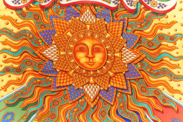 Hermes Scarf 90 "CARPE DIEM" Yellow 100% Silk Scarf 35" - Image 4