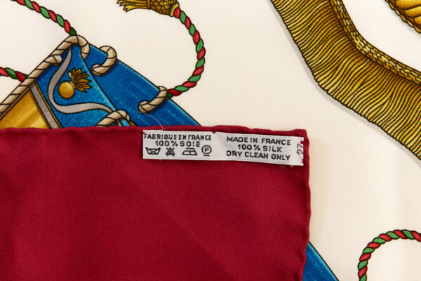 Hermes Silk Scarf Carre 90 "LES TAMBOURS" Red Silk Scarf - Image 8