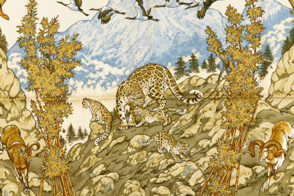 Hermes Silk Scarf Carre 90 "SICHUAN" Green Silk Scarf - Image 4