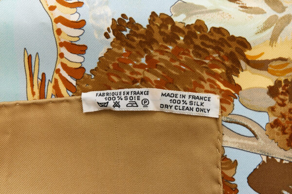 Hermes Silk Scarf Carre 90 "Nuba Mountain" Beige Silk Scarf - Image 8