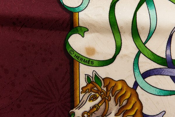Hermes Silk Scarf Carre 90 "LUNA PARK" Red Silk Scarf - Image 7