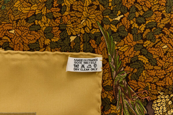 Hermes Silk Scarf Carre 90 "Les Legendes de L'arbre" Yellow Silk Scarf - Image 8