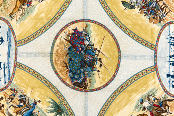 Hermes Silk Scarf Carre 90 "CAVALIERS PEULS" Blue Silk Scarf - Image 4