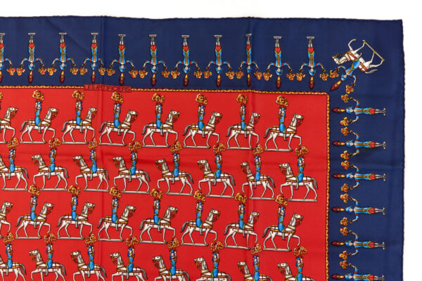 Hermes Silk Scarf Carre 90 "LES ARTIFICIERS" Blue Silk Scarf - Image 3
