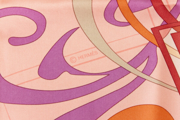 Hermes Silk Scarf Carre 90 "Comme Histoires" Pink Silk Scarf - Image 7