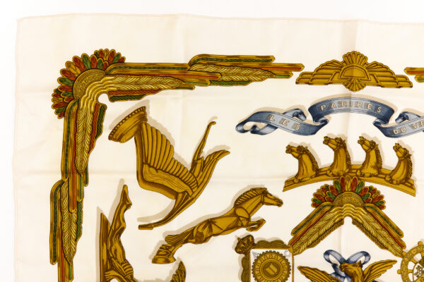 Hermes Silk Scarf Carre 90 "LES PARURES DU VENT" White Silk Scarf - Image 2