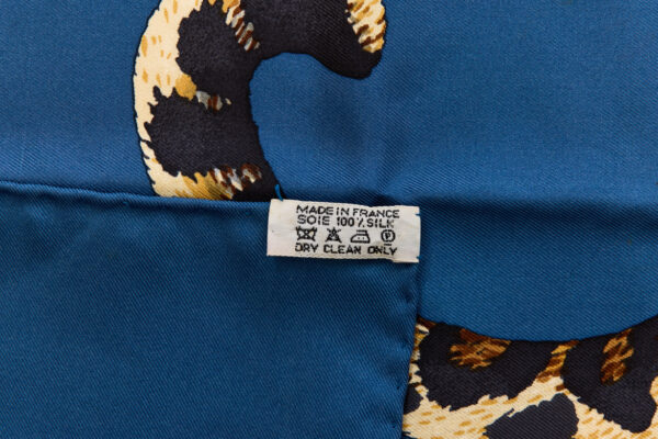 Hermes Silk Scarf Carre 90 "JUNGLE LOVE" Blue Silk Scarf - Image 8