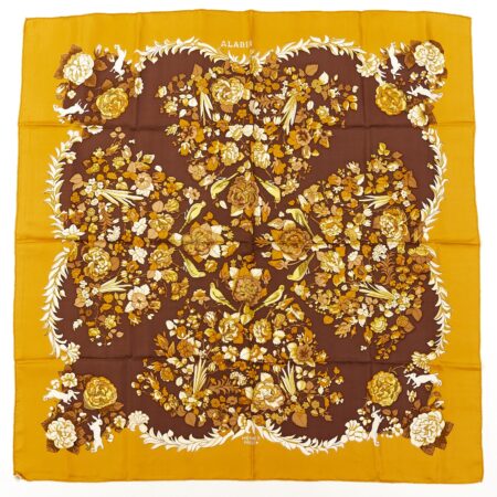 Hermes Silk Scarf Carre 90 "ALADIN" Yellow Silk Scarf