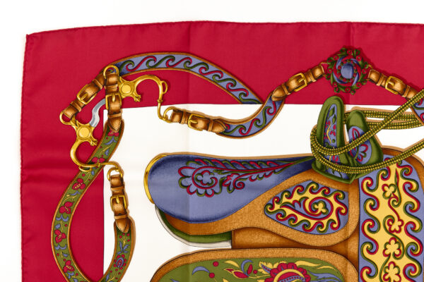 Hermes Silk Scarf Carre 90 "Festival" Red Silk Scarf - Image 2