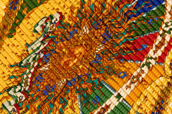 Hermes Silk Scarf Carre 90 "CARPE DIEM" Yellow Silk Scarf - Image 4