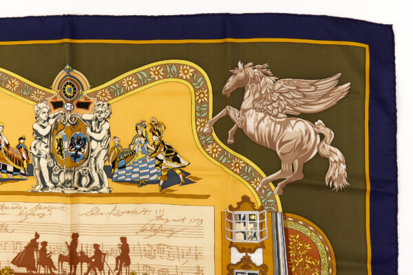 Hermes Silk Scarf Carre 90 "Salzburg" Green Silk Scarf - Image 3