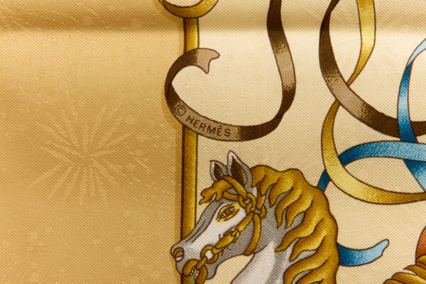 Hermes Silk Scarf Carre 90 "LUNA PARK" Beige Silk Scarf - Image 7