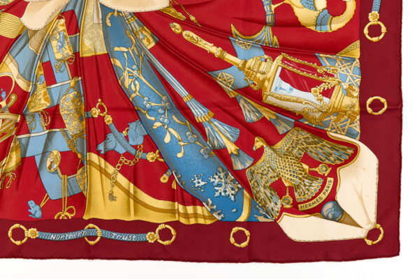 Hermes Silk Scarf Carre 90 "Soleil de Soie" Red Silk Scarf - Image 6