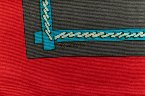 Hermes Carre 90 Scarf "La Chasse en Afrique" Red Silk Scarf - Image 7