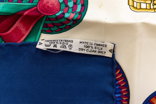 Hermes Silk Scarf Carre 90 "Les Rubans du Cheval" Blue Silk Scarf - Image 8