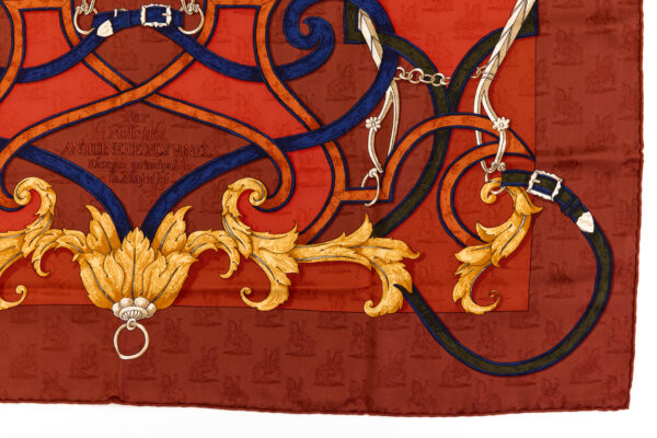 Hermes Silk Scarf Carre 90 "L'INSTRUCTION DU ROY" Brown Silk Scarf - Image 6