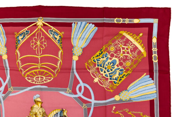 Hermes Silk Scarf Carre 90 "LES MUSEROLLES" Red Silk Scarf - Image 3