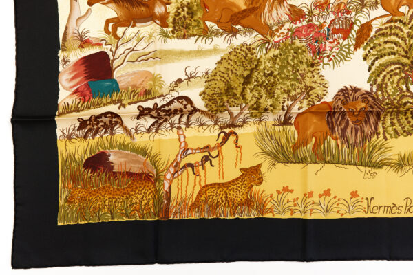 Hermes Silk Scarf Carre 90 "Nuba Mountain" Black Silk Scarf - Image 5