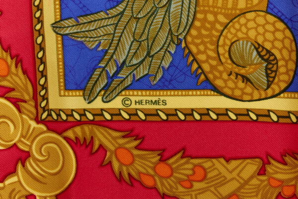 Hermes Carre 90 Scarf "Les Bissone de Venise" Blue Silk Scarf - Image 7