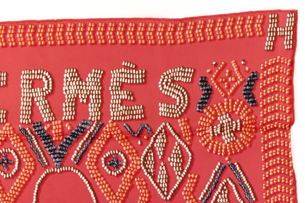Hermes Silk Scarf Carre 70 "Kelly en Perles" Pink Silk Scarf - Image 3