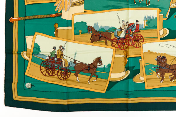 Hermes Silk Scarf Carre 90 Mail Green Silk Scarf - Image 5
