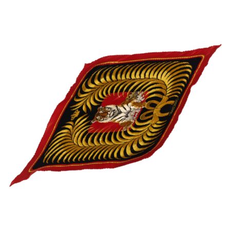 Hermes Silk Scarf Carre 90 "Tiger Royal" Red Silk Pleats Scarf