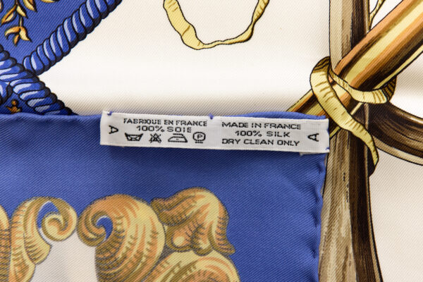 Hermes Silk Scarf Carre 90 "LVDOVICVS MAGNVS" Blue Silk Scarf - Image 8