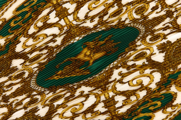 Hermes Silk Scarf Carre 90 "LES TUILERIES" Green Silk Scarf - Image 4